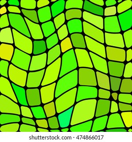 abstract vector stained-glass mosaic background - green and yellow