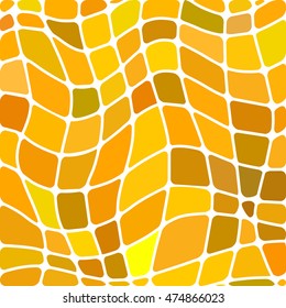 abstract vector stained-glass mosaic background - yellow and brown