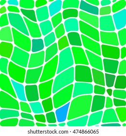 abstract vector stained-glass mosaic background - green and blue