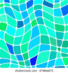 abstract vector stained-glass mosaic background - blue and green