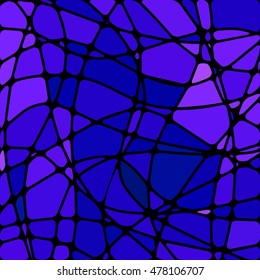 abstract vector stained-glass mosaic background - blue and violet