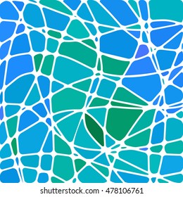 abstract vector stained-glass mosaic background - blue and teal