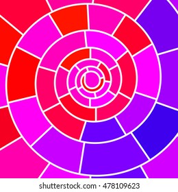 abstract vector stained-glass mosaic background - purple and red spiral