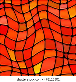 abstract vector stained-glass mosaic background- red and orange