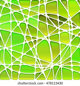 abstract vector stained-glass mosaic background - yellow and green