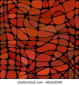 abstract vector stained-glass mosaic background - red and brown