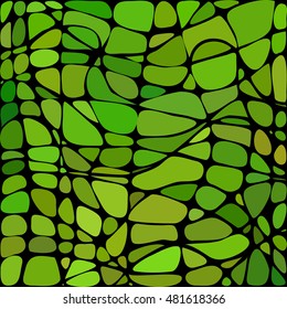 abstract vector stained-glass mosaic background - green and brown