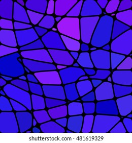 abstract vector stained-glass mosaic background - blue and violet