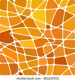abstract vector stained-glass mosaic background - orange and yellow