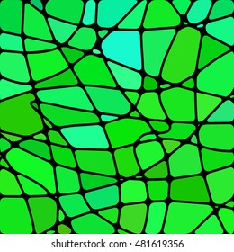 abstract vector stained-glass mosaic background - green and blue