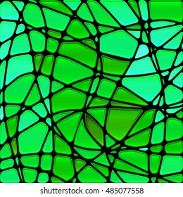 abstract vector stained-glass mosaic background - green and blue
