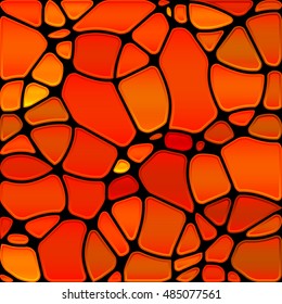 abstract vector stained-glass mosaic background - orange circles
