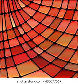 abstract vector stained-glass mosaic background - red and brown