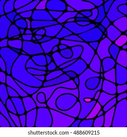 abstract vector stained-glass mosaic background - purple and violet