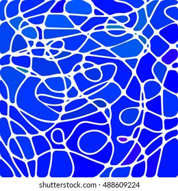 abstract vector stained-glass mosaic background - bright blue