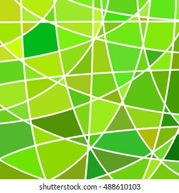 abstract vector stained-glass mosaic background - green and yellow