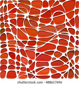 abstract vector stained-glass mosaic background - red and orange