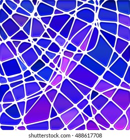 abstract vector stained-glass mosaic background - blue and violet