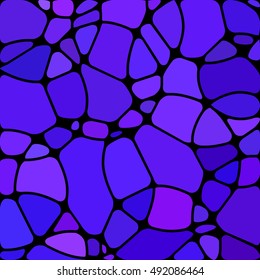 abstract vector stained-glass mosaic background - blue and violet circles