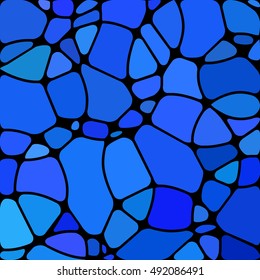 abstract vector stained-glass mosaic background - blue circles