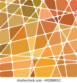 abstract vector stained-glass mosaic background - orange and brown