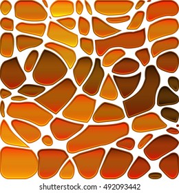 abstract vector stained-glass mosaic background - orange and brown