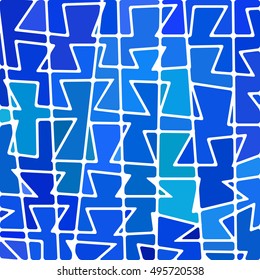 abstract vector stained-glass mosaic background - light and bright blue