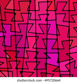 abstract vector stained-glass mosaic background - red and purple