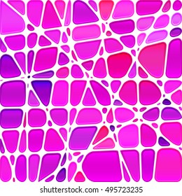 abstract vector stained-glass mosaic background - magenta and violet