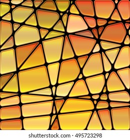 abstract vector stained-glass mosaic background - orange and yellow