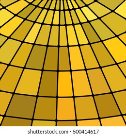 abstract vector stained-glass mosaic background - yellow and brown