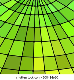 abstract vector stained-glass mosaic background - green and yellow
