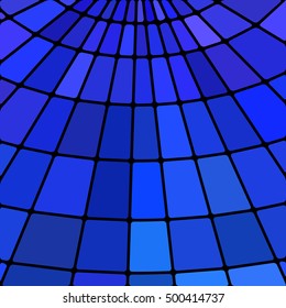 abstract vector stained-glass mosaic background - bright blue