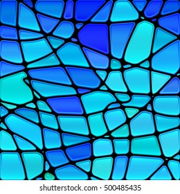 abstract vector stained-glass mosaic background - light and bright blue