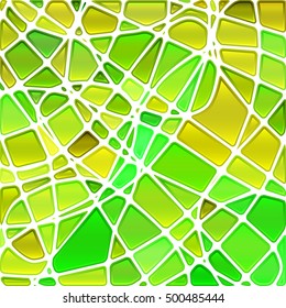 abstract vector stained-glass mosaic background - yellow and green
