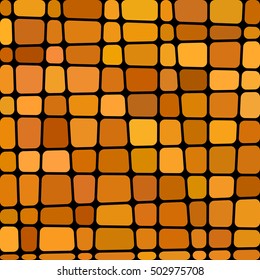 abstract vector stained-glass mosaic background - orange and brown