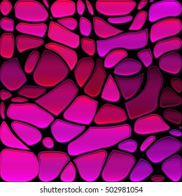 abstract vector stained-glass mosaic background - magenta and purple