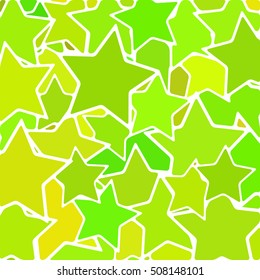 abstract vector stained-glass mosaic background - green and yellow stars