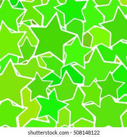 abstract vector stained-glass mosaic background - green and yellow stars