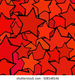 abstract vector stained-glass mosaic background - red stars