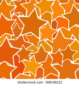 abstract vector stained-glass mosaic background - orange stars