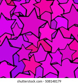 abstract vector stained-glass mosaic background - magenta stars