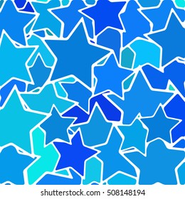 abstract vector stained-glass mosaic background - blue stars