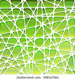 abstract vector stained-glass mosaic background - green and yellow