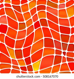abstract vector stained-glass mosaic background - red and orange