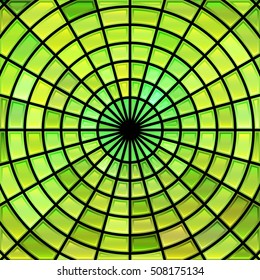 abstract vector stained-glass mosaic background - green and yellow