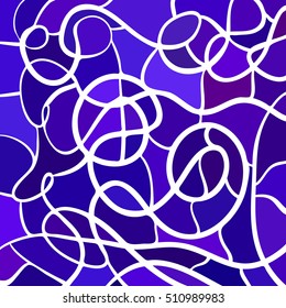 abstract vector stained-glass mosaic background - purple and violet