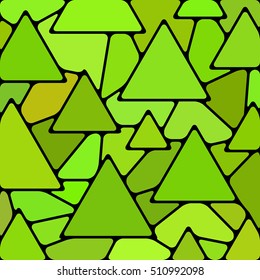 abstract vector stained-glass mosaic background - green triangles