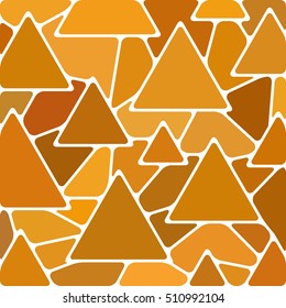 abstract vector stained-glass mosaic background - orange triangles