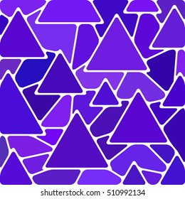 abstract vector stained-glass mosaic background - purple and violet triangles